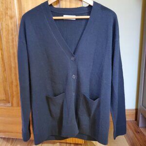 NAADAM Signature Cashmere Boyfriend Cardigan, Navy color,  Size S